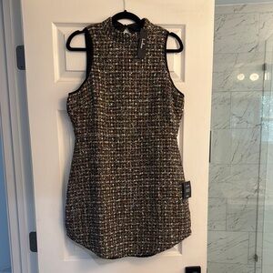 Glittery Poise Multicolor Tweed Sleeveless Dress